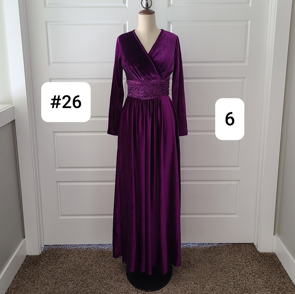 Purple Velvet Formal Dress